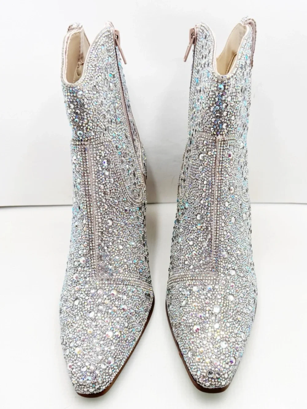 🆕{BETSEY JOHNSON} Blue DIVA Rhinestone Embellished Western Bootie - Picture 6 of 16